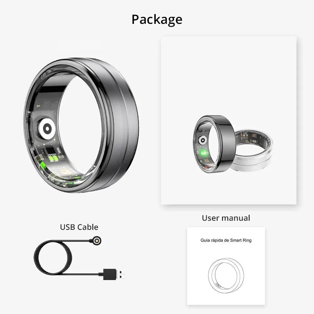 Unisex Smart Ring With Heart Rate & Blood Oxygen Monitor