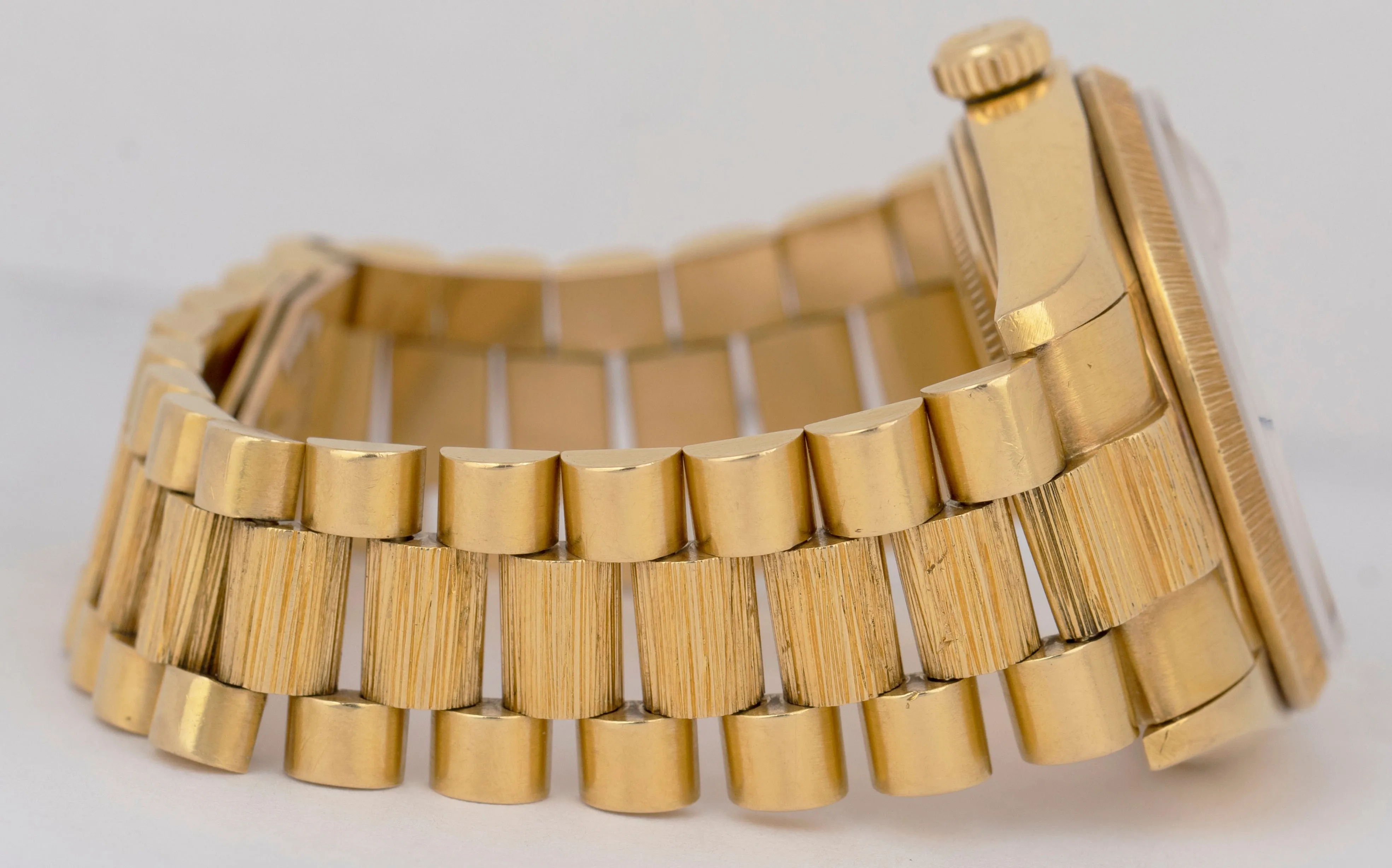 UNPOLISHED PAPERS Rolex Day-Date President Champagne BARK 36mm Watch 18078 B P