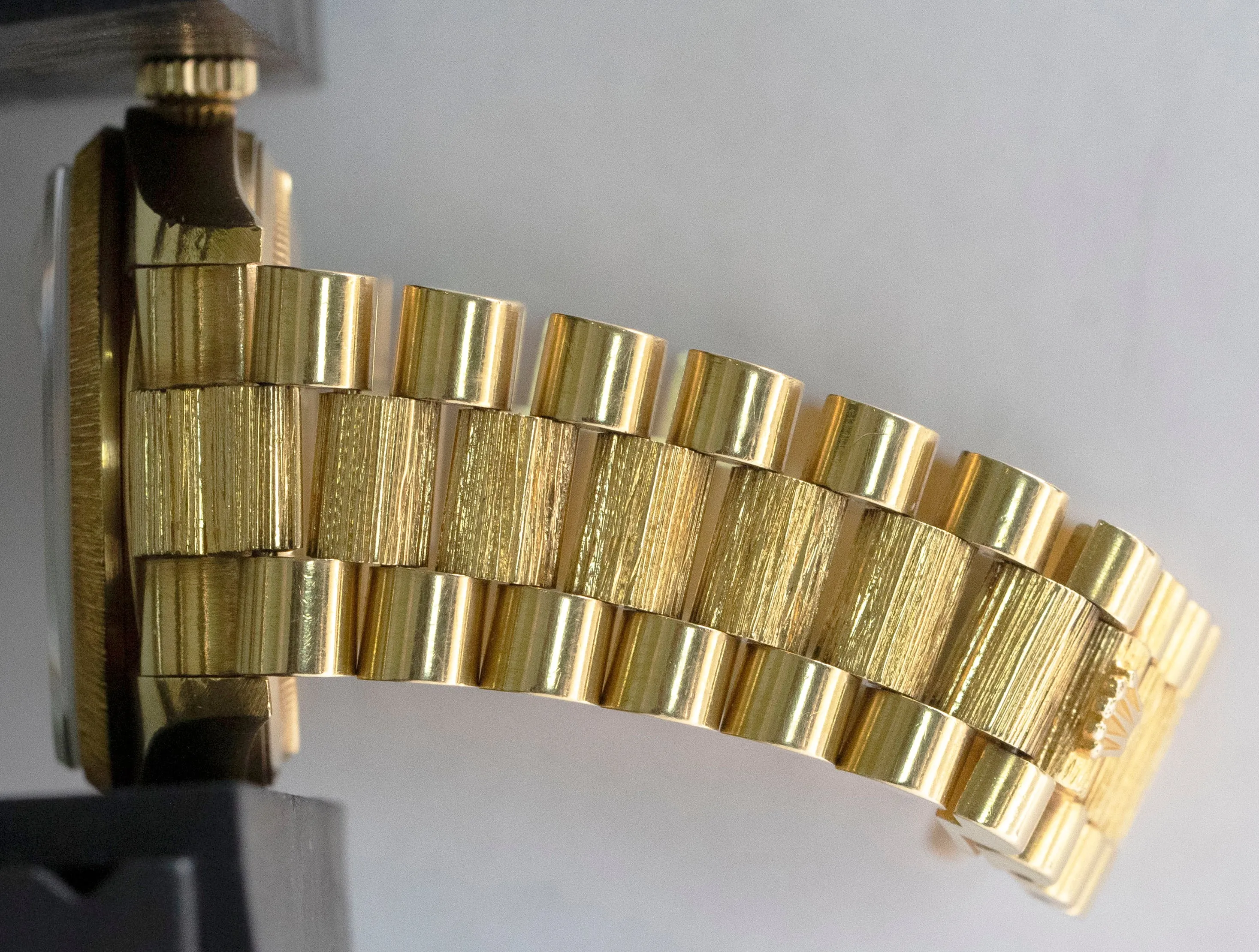 UNPOLISHED PAPERS Rolex Day-Date President Champagne BARK 36mm Watch 18078 B P