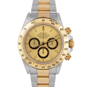 UNPOLISHED Rolex Daytona Cosmograph 40mm Zenith Champagne Gold Steel Watch 16523