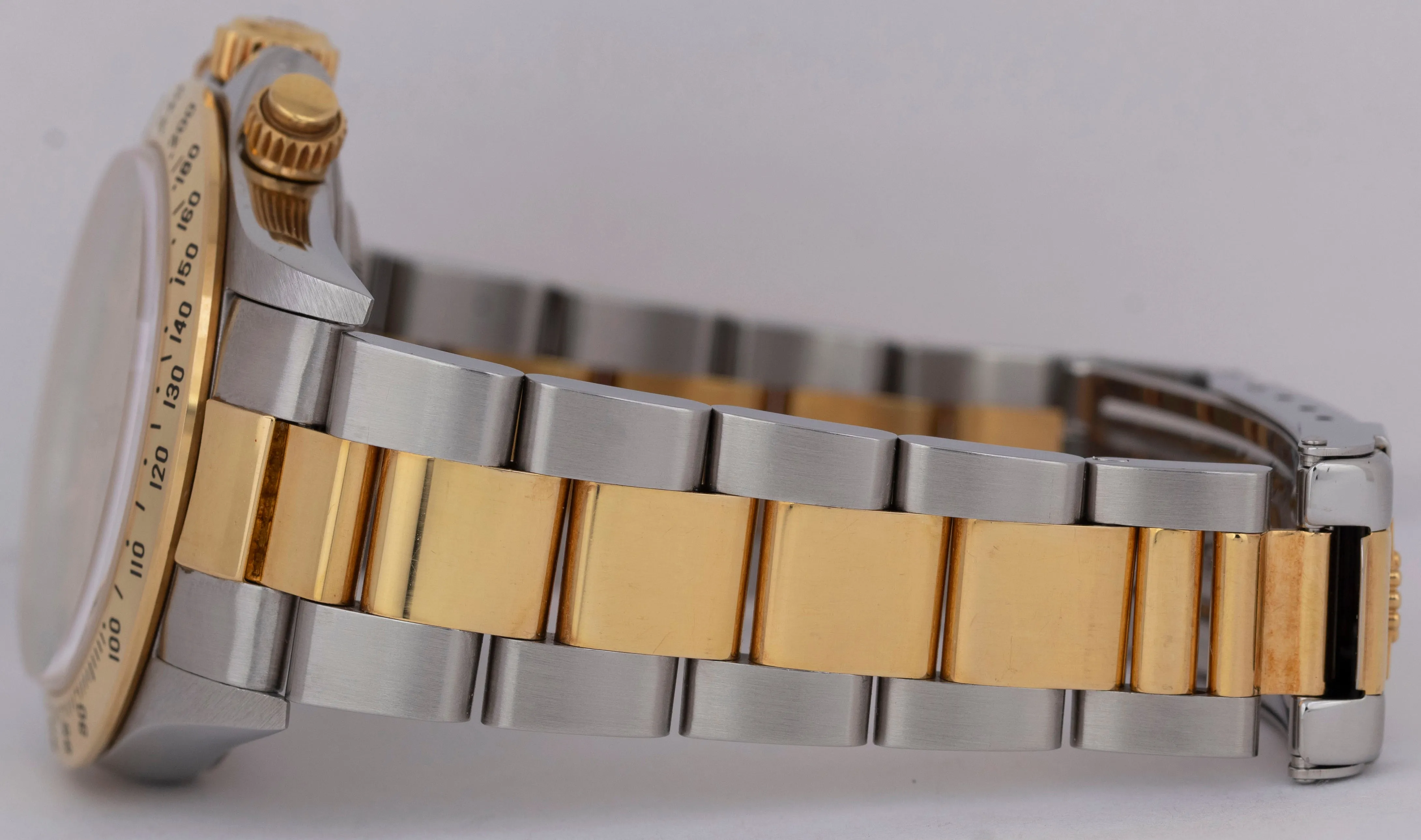 UNPOLISHED Rolex Daytona Cosmograph 40mm Zenith Champagne Gold Steel Watch 16523
