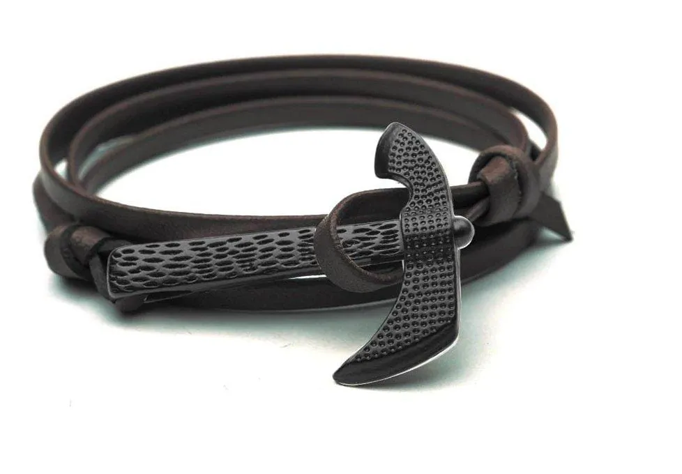 Viking Axe Leather Bracelet