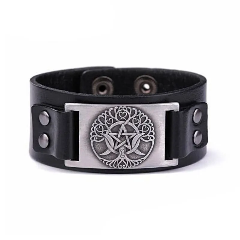 VIKING LEATHER BRACELET YGGDRASIL