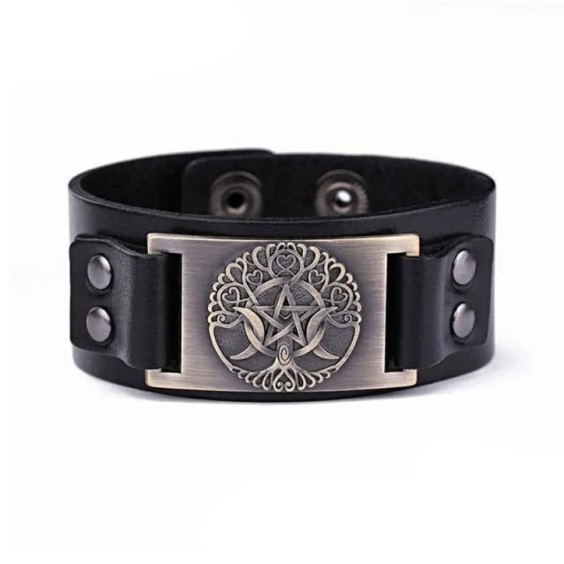 VIKING LEATHER BRACELET YGGDRASIL