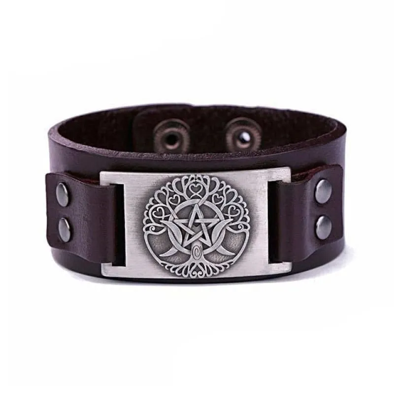 VIKING LEATHER BRACELET YGGDRASIL