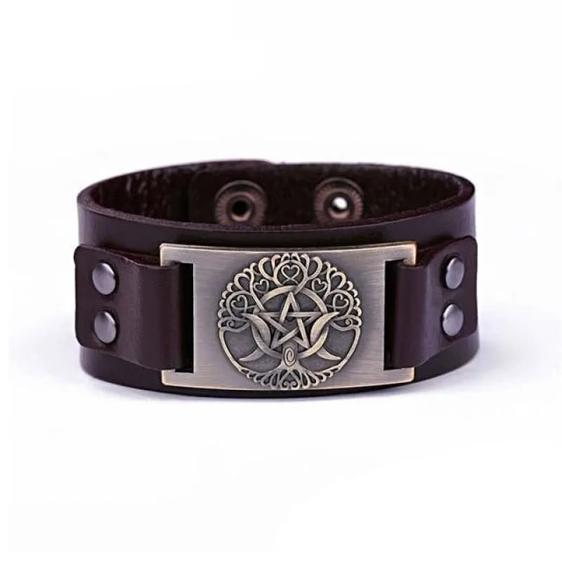 VIKING LEATHER BRACELET YGGDRASIL
