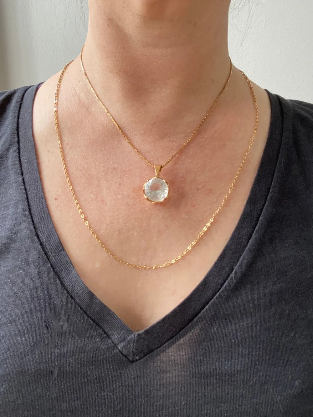 Vintage Italian cable link gold chain necklace - 23 inches of 18k gold