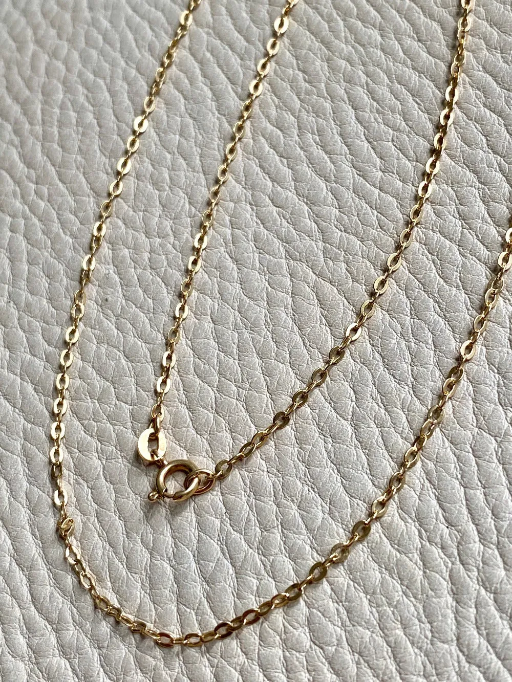Vintage Italian cable link gold chain necklace - 23 inches of 18k gold