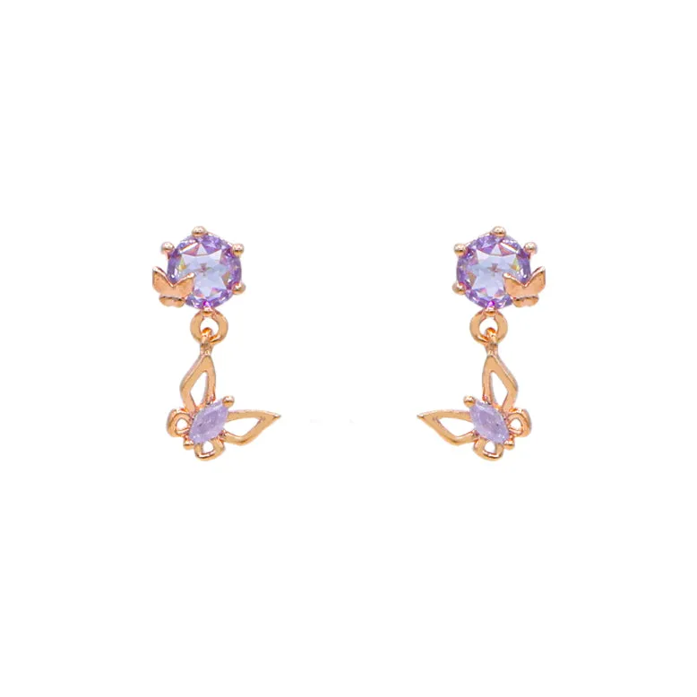 Violet Whisper Butterfly Earrings