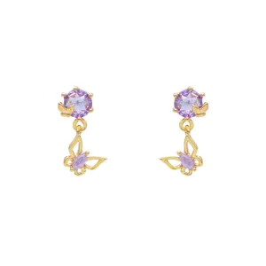 Violet Whisper Butterfly Earrings