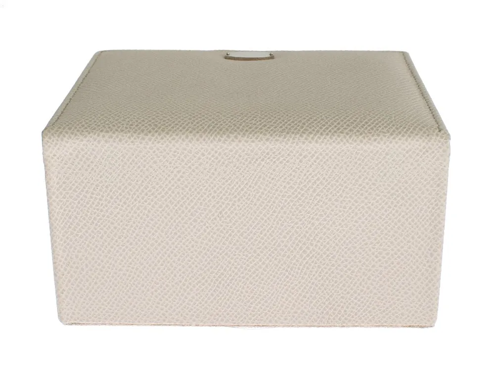 White Leather Unisex Two Watch Case Cover Box Storage