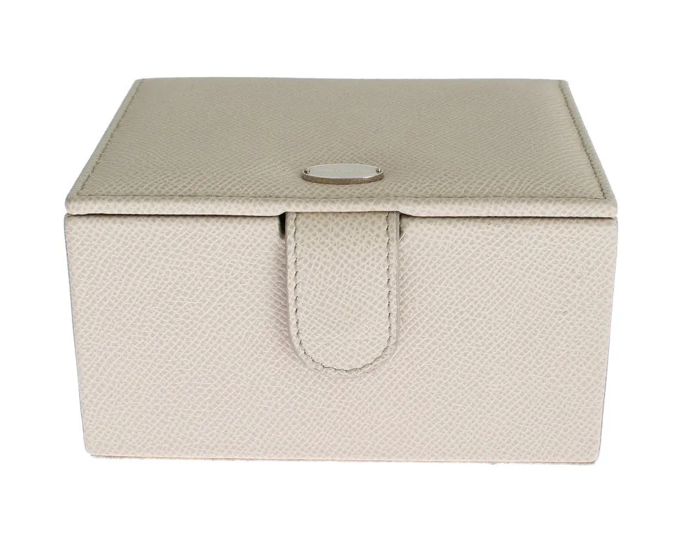 White Leather Unisex Two Watch Case Cover Box Storage