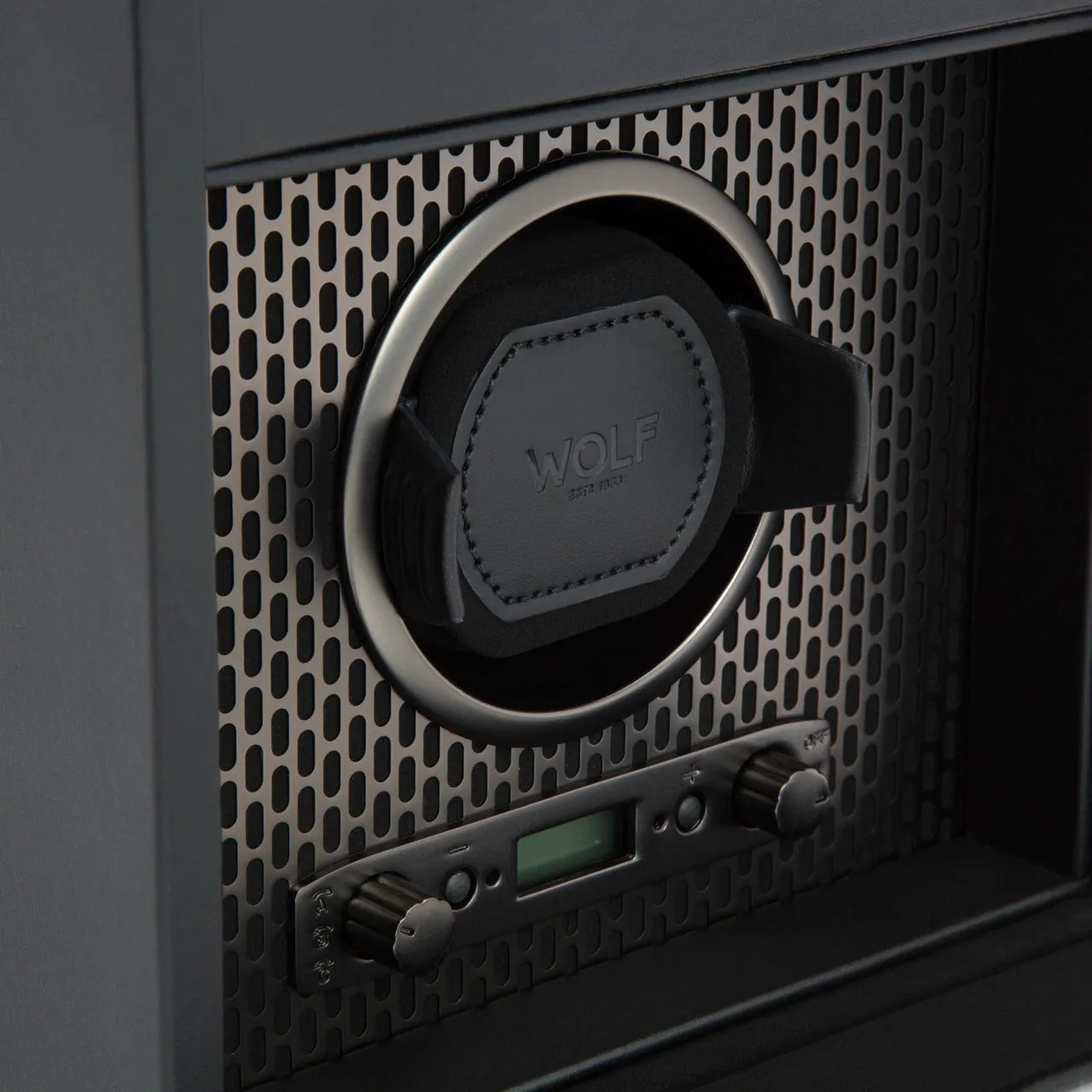 WOLF Axis Single Watch Winder with Storage - Powder Coat