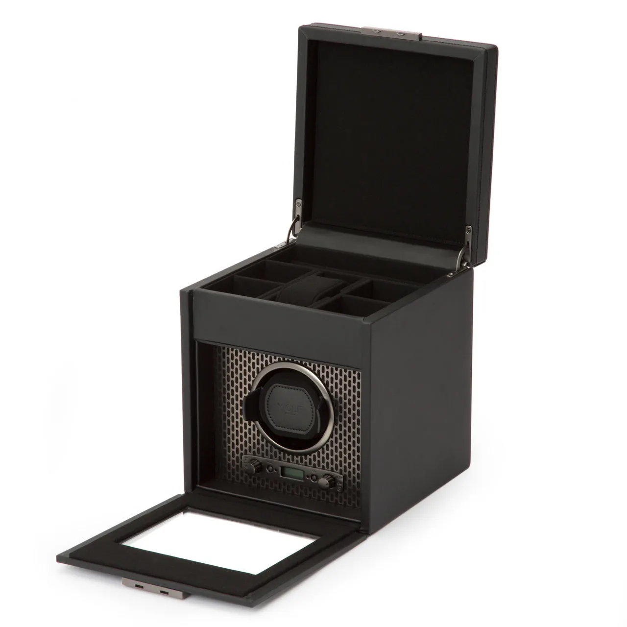 WOLF Axis Single Watch Winder with Storage - Powder Coat