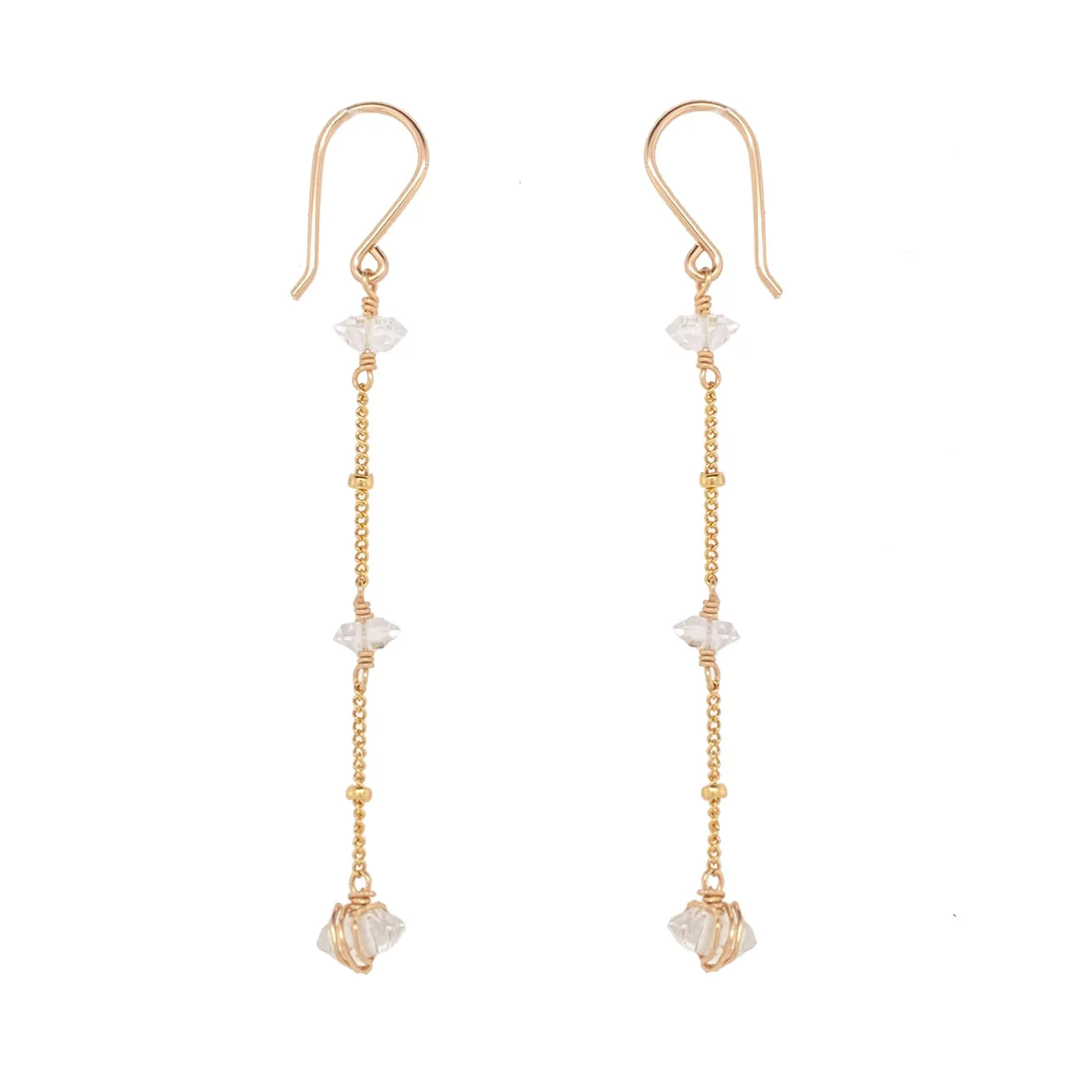 Wrapped Herkimer Chain Earring