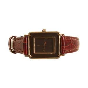 YSL Red Leather Square Watch